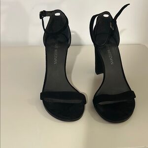 Stuart Weitzman Black Ankle Strap Heels